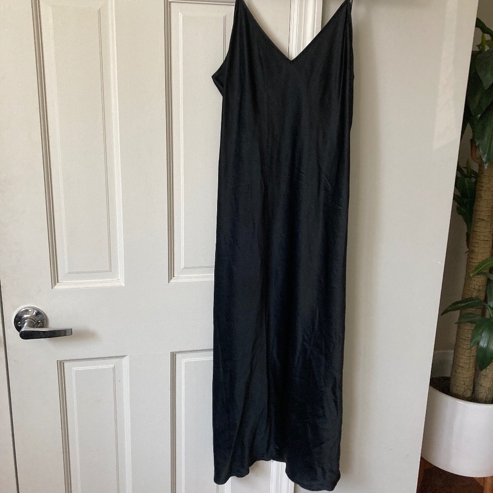 Black Silk Quince Slip Dress - Size L